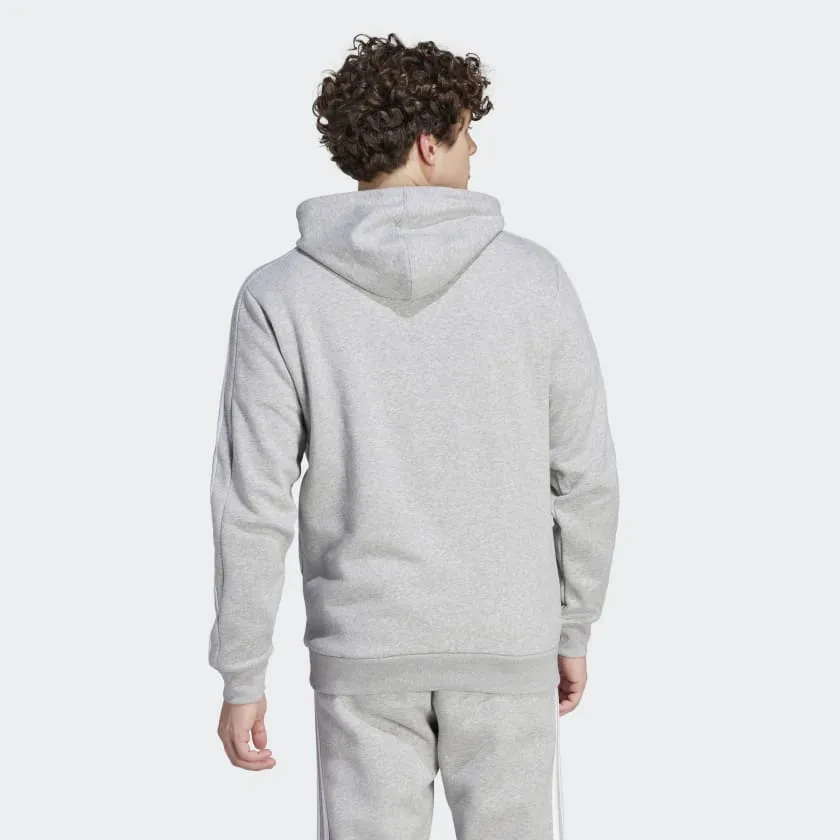 ADIDAS ESSENTIALS FLEECE 3-STRIPES HOODIE- MEN - GREY