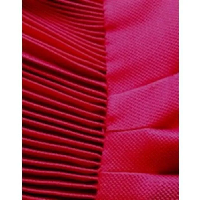 ARCHIVE - Vintage 1960s Couture Red Silk Cotton Occasion Dress With Heavy Pleated Detail