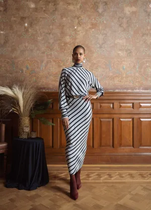 Bias Stripe Knit Dress