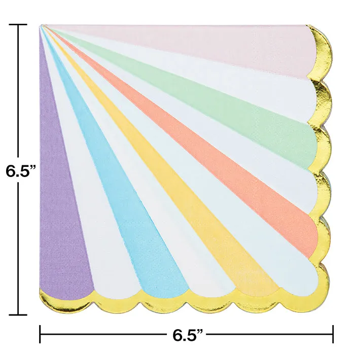 Bulk Pastel Celebrations Scalloped Luncheon Napkins (192 per Case)
