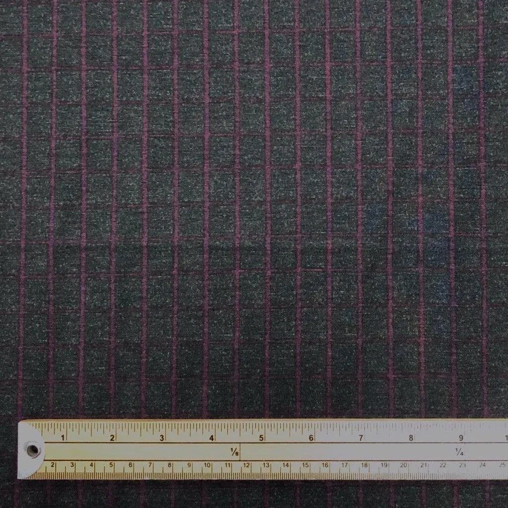 Checkered on Black Ponte Roma Fabric