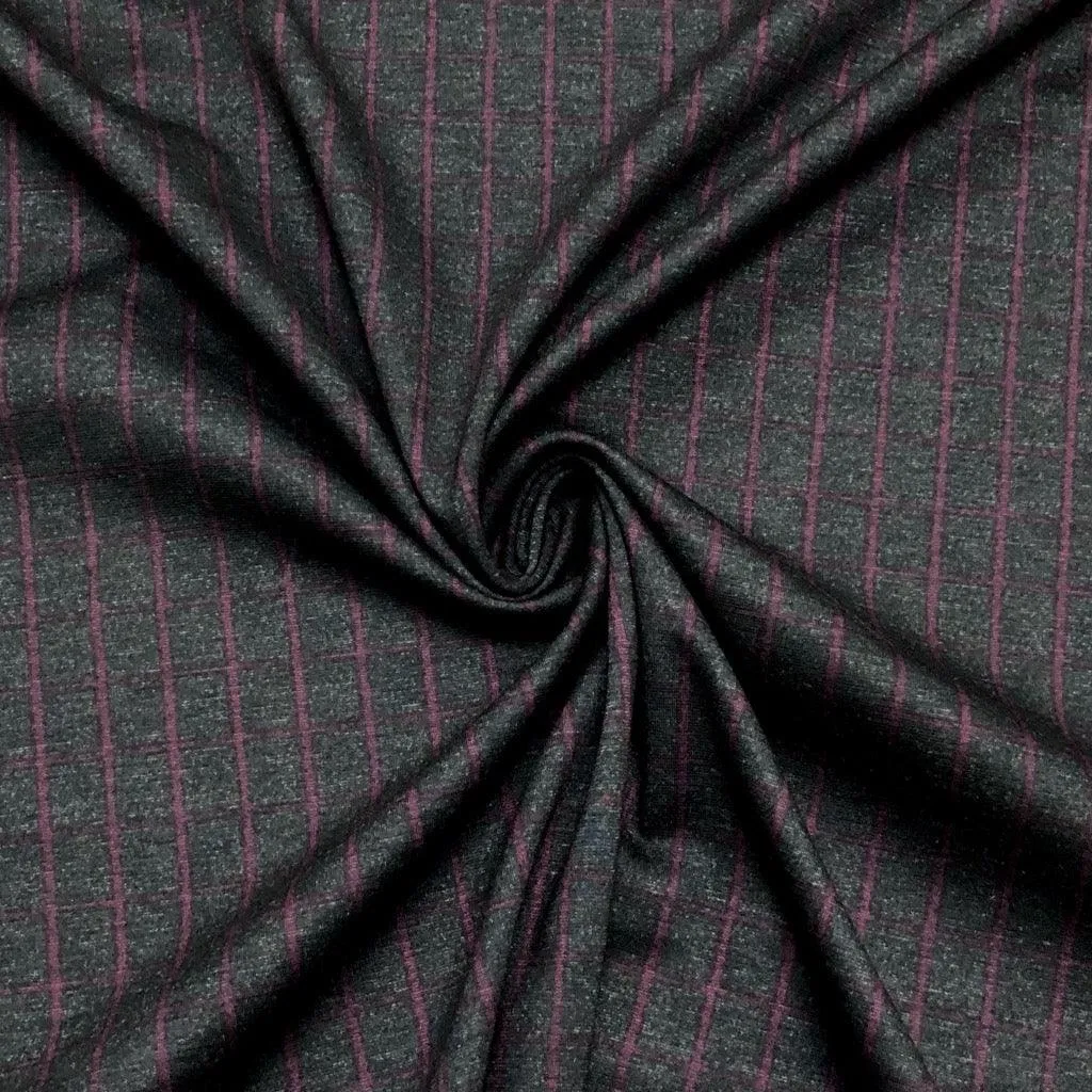 Checkered on Black Ponte Roma Fabric