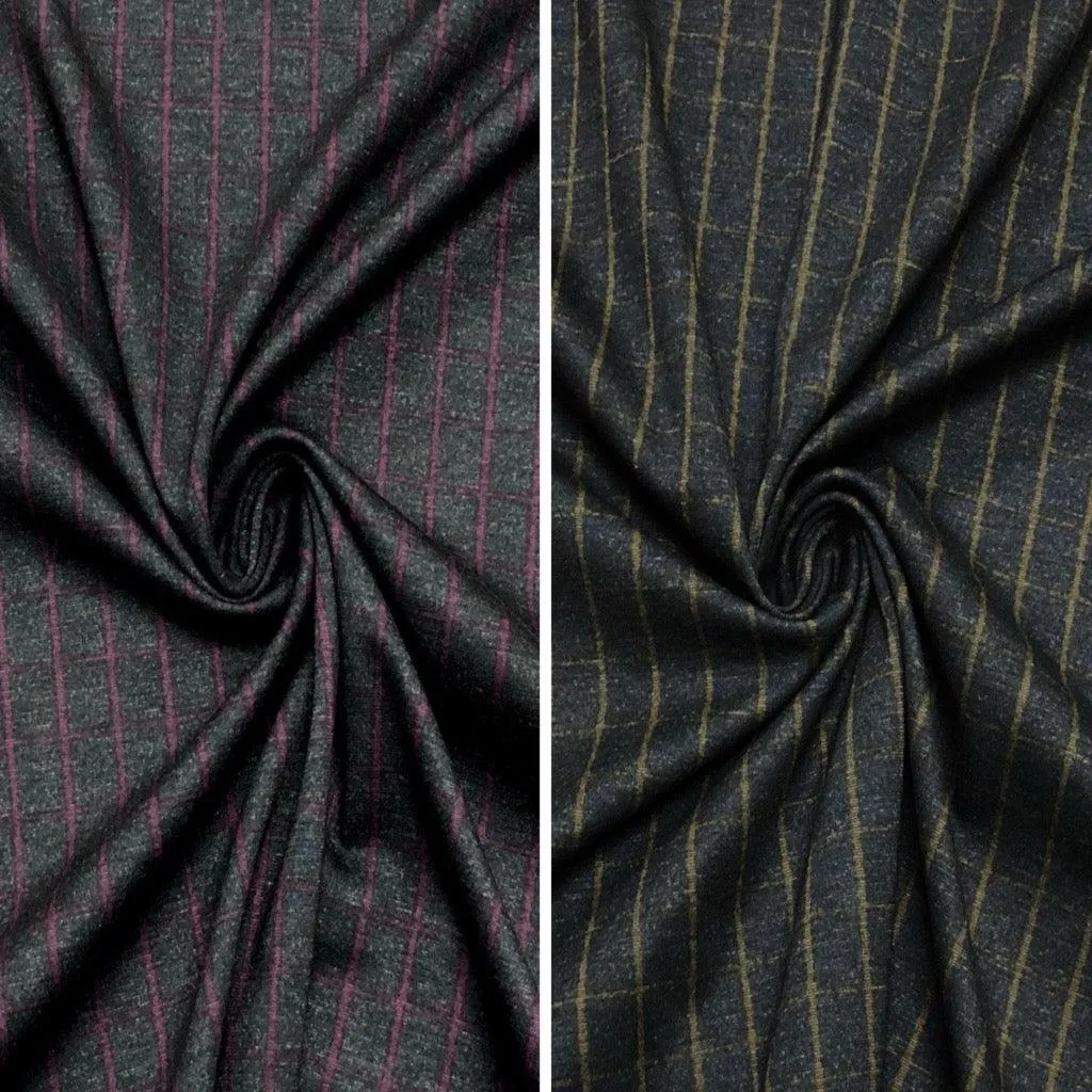 Checkered on Black Ponte Roma Fabric