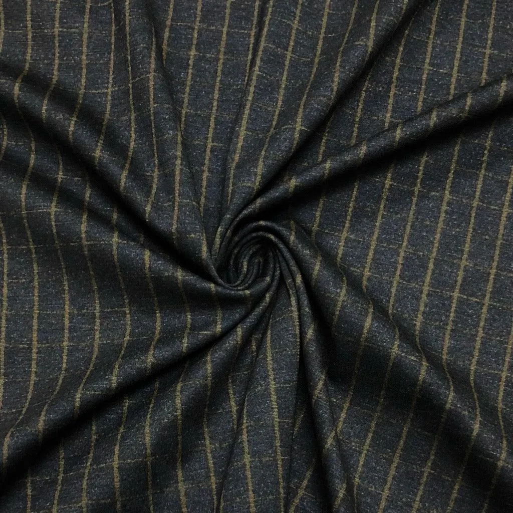 Checkered on Black Ponte Roma Fabric