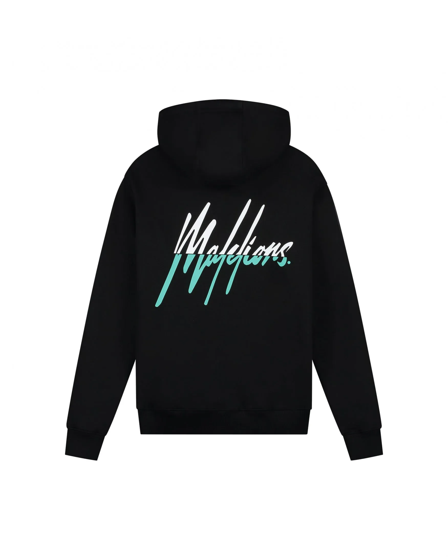 Malelions Men Split Hoodie | Black/Turquoise