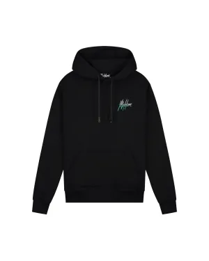 Malelions Men Split Hoodie | Black/Turquoise