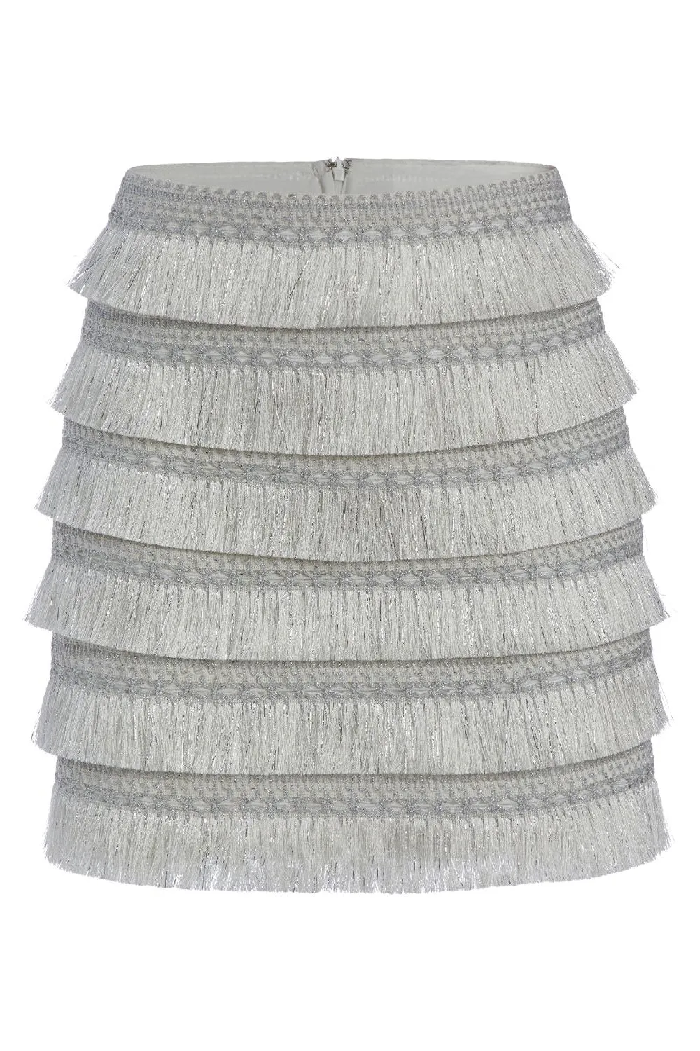 Metallic Fringe Mini Skirt