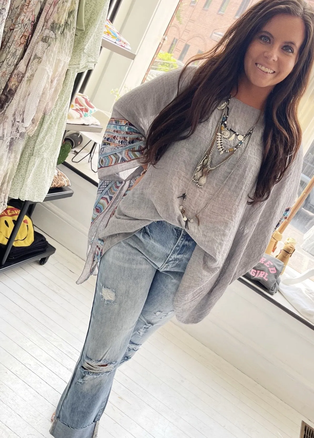 Soul Dream Embroidered Poncho (Mustard)