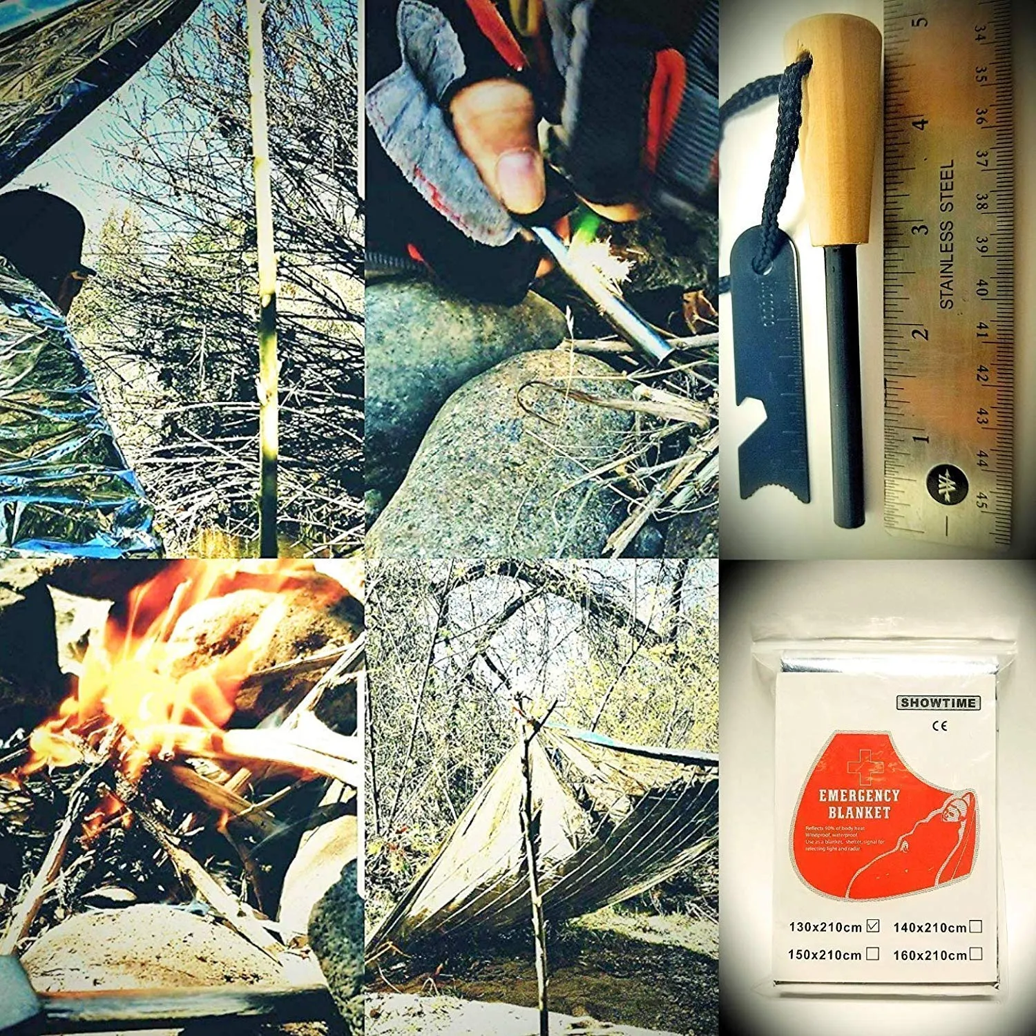 STEALTH SQUADS 42 in 1 Survival Military Pouch KIT, Premium Tactical Pocket Knife, First AID KIT, EDC Multi-Tool USE for Camping, Hiking, Biking, Outdoor Safety Gears w/Bonus E-Book (Black)