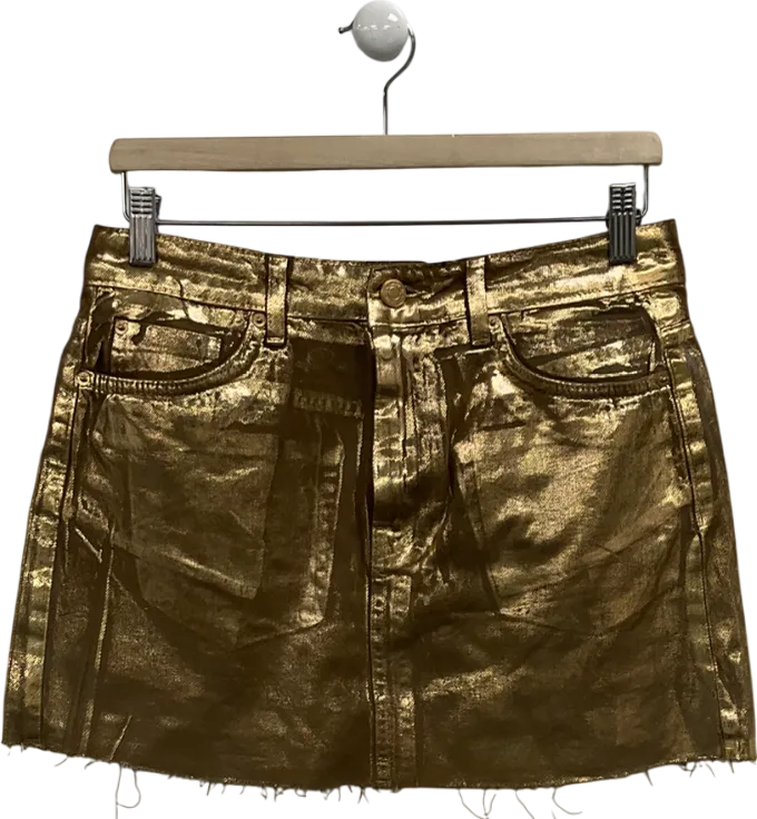 Stradivarius Metallic Mini Skirt UK 10
